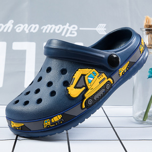 Children's hole shoes 2023 summer fashion boys beach shoes medium and big children's sandals girls baby dinosaur slippers