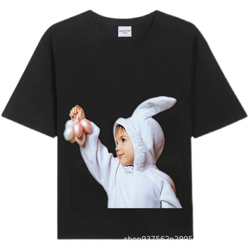 [韓国版] 2025 新韓国 ADLV 半袖ドーナツボーイ Tシャツ純綿ルーズカップルトップ女性用|undefined