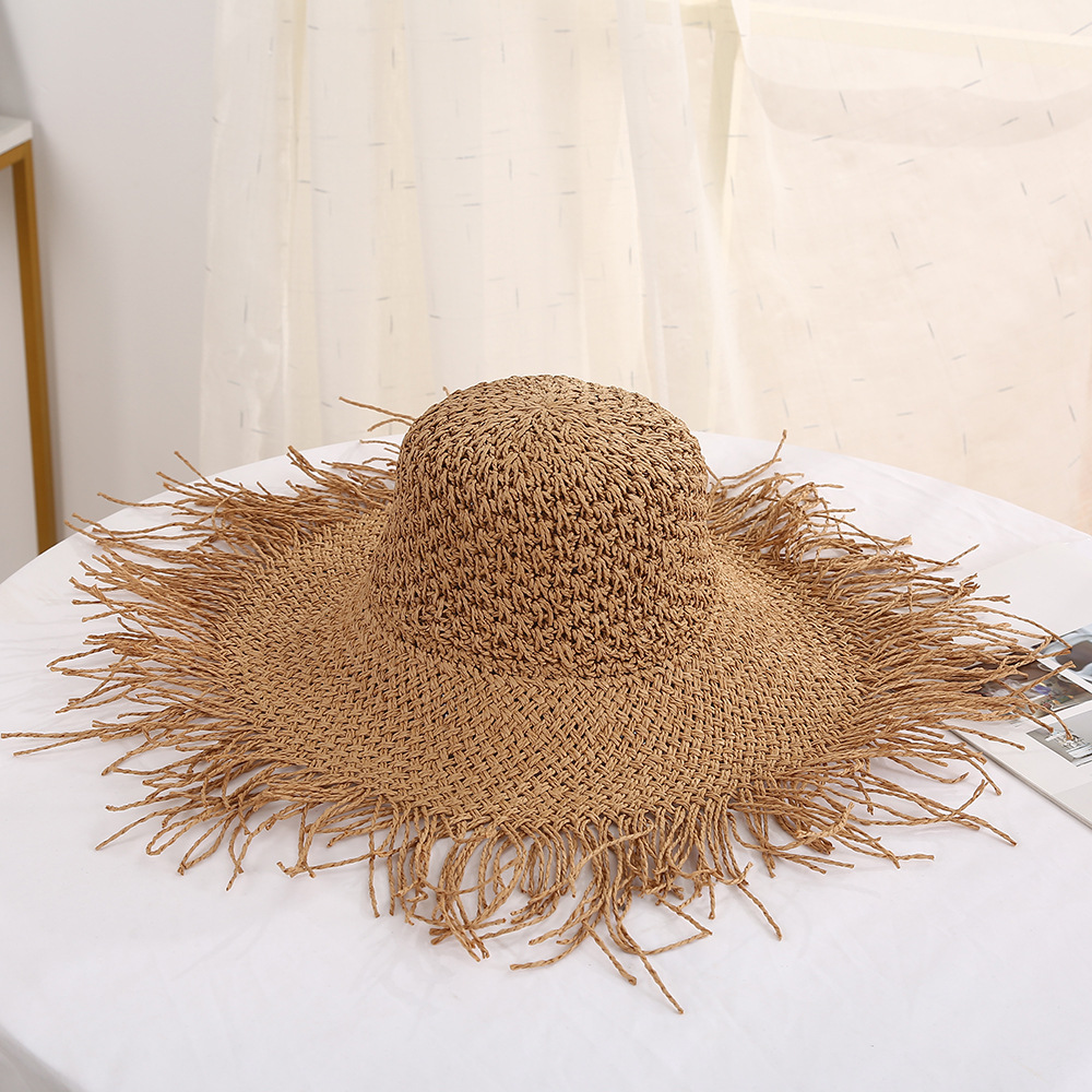 Women's Vacation Solid Color Big Eaves Straw Hat display picture 5