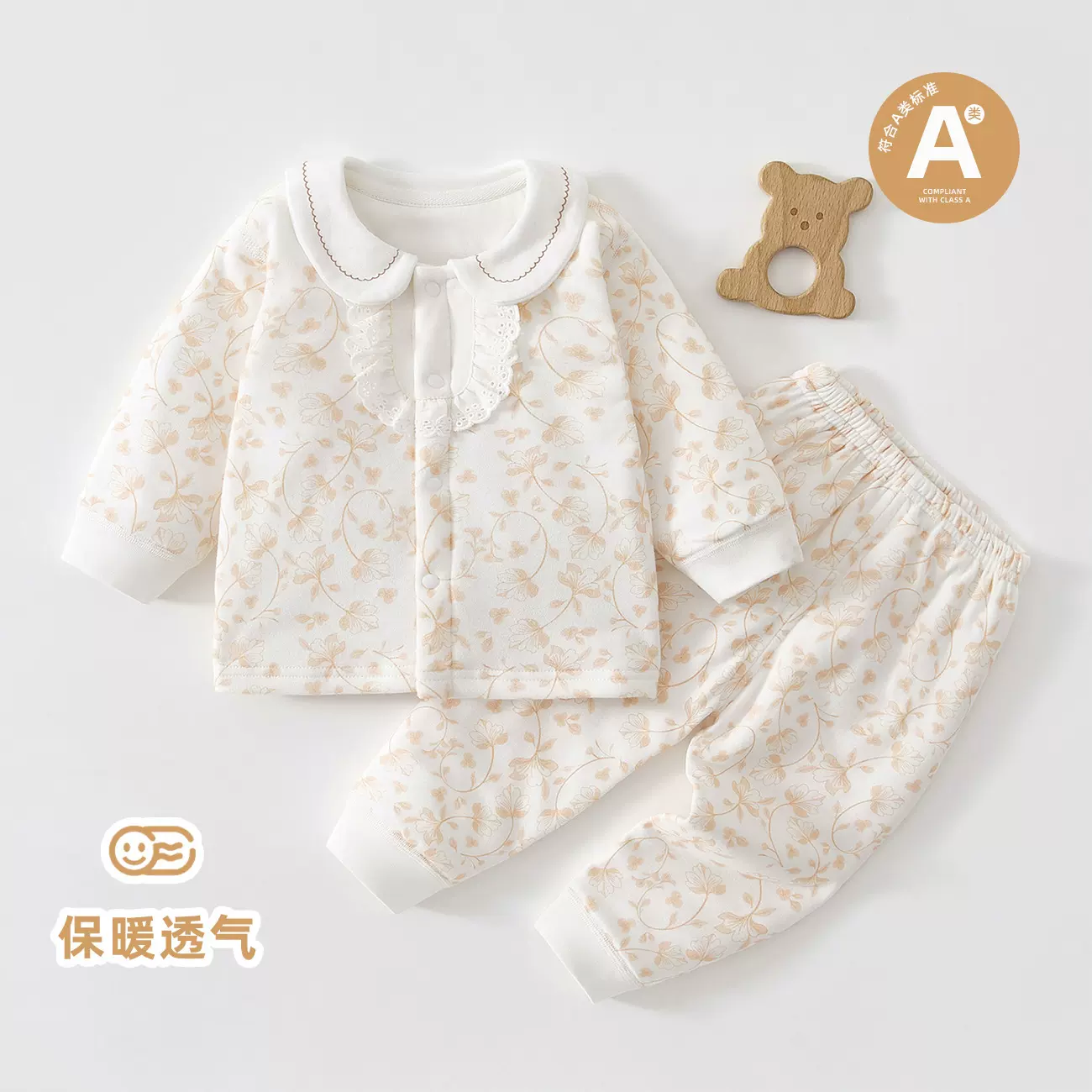 新生婴儿内衣套装女宝宝无骨秋冬纯棉初生儿居家服薄棉春秋衣服