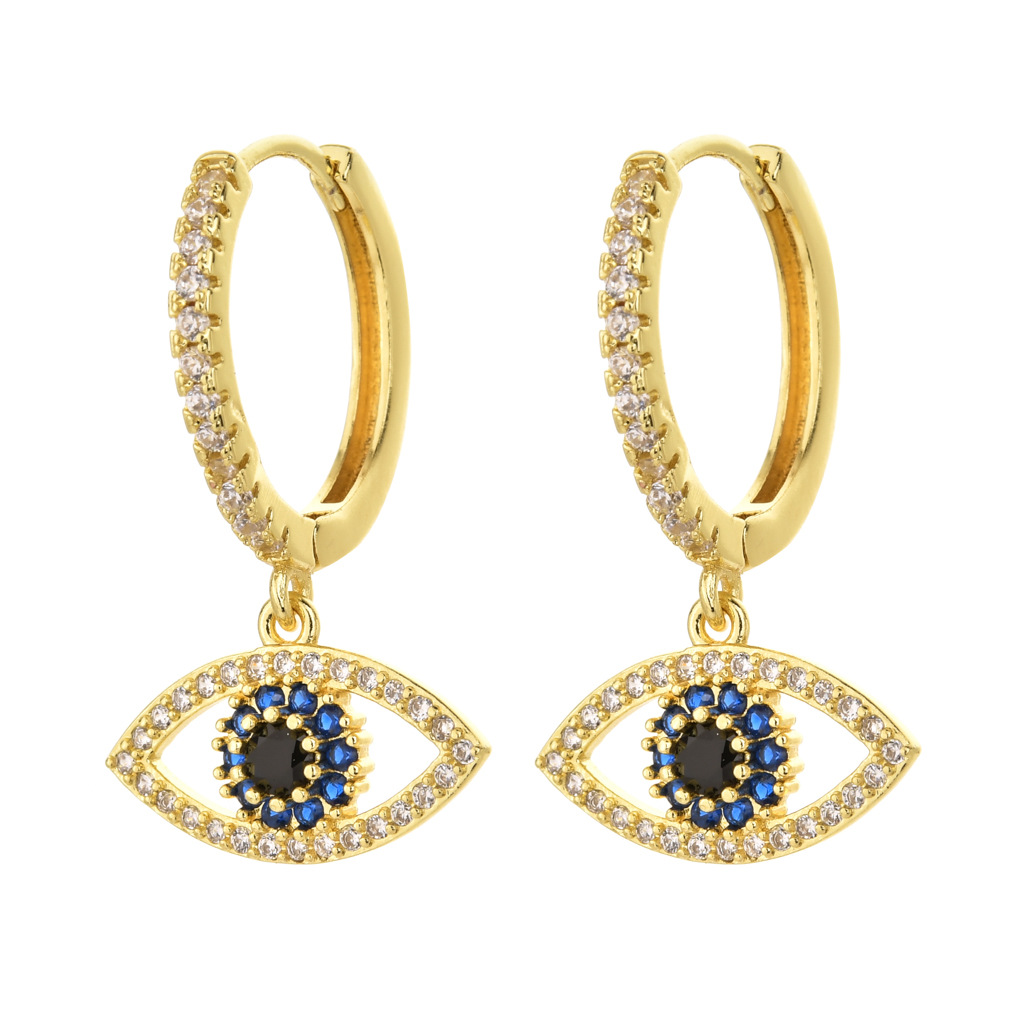 Boucles D&#39;oreilles En Cuivre Avec Perle De Zircon En Or Véritable 14 Carats display picture 4