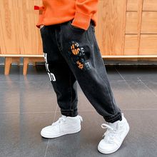 童装男童春秋冬季牛仔裤子儿童新款中大童男孩一体绒长裤高档洋气