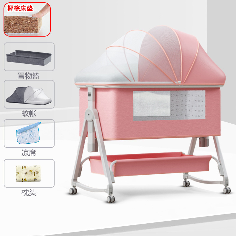 Cuna móvil Cuna portátil Cuna para bebé Cama plegable multifuncional bb Cama grande de costura para niños recién nacidos