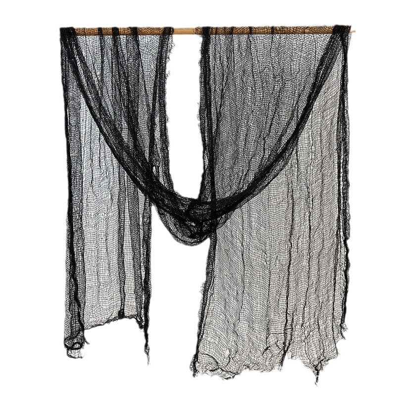 Suministro transfronterizo de gasa de Halloween DIY negro itinerante gasa fantasma Festival bar script matando tela andrajosa decorativa