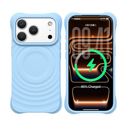 Simple solid color wave pattern MagSafe magnetic case suitable for Apple iPhone 17 Pro Max/17/16/15 Simple solid color wave pattern MagSafe magnetic case suitable for Apple iPhone 17 Pro Max/17/16/15