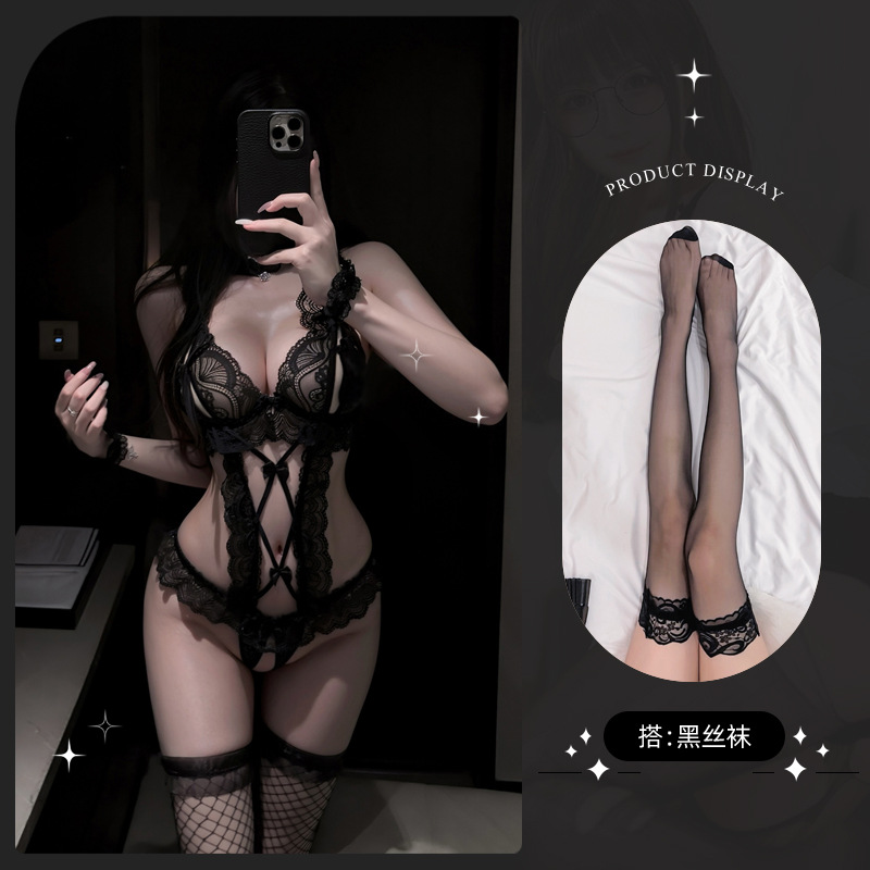 9087 black + black stockings