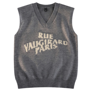 Fashion sweater vest men's spring and autumn vest bottoming shirt sleeveless waistcoat loose pullover sweater a generation of hair