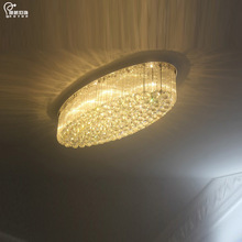 跨境新款豪华水晶椭圆形餐厅灯吸顶台吊灯大气客厅灯别墅灯具批发