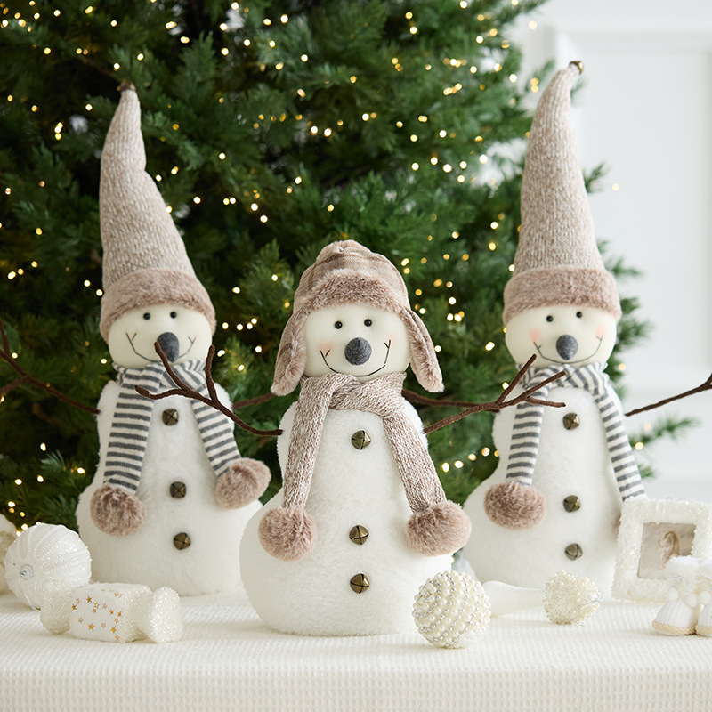 Nuevos productos transfronterizos Muñeca de muñeco de nieve de Navidad Muñeca Decoración navideña Decoraciones de escritorio coreanas Accesorios de decoración de escenas navideñas