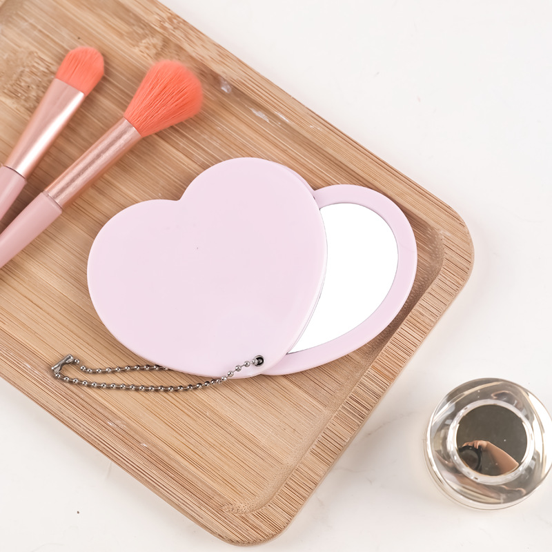 Rotar el amor mini portátil espejo de doble cara espejo de alta definición del dormitorio de maquillaje espejo colgante espejo pequeño