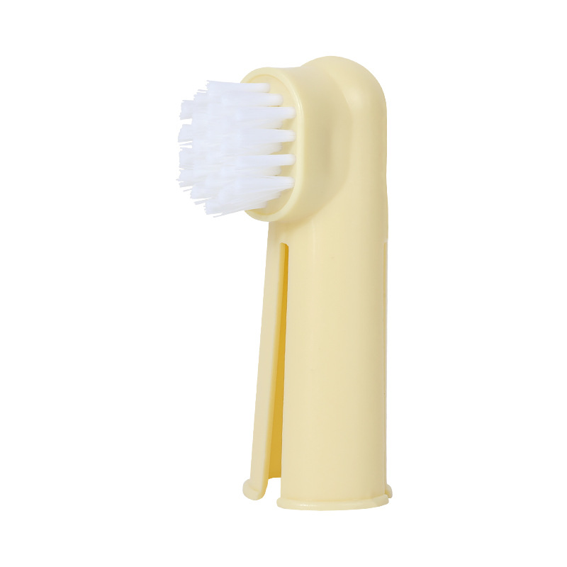 Inventario al por mayor mascotas dientes de limpieza de dedo cepillo de dientes de mango largo perros dientes orales cepillo de dedo cepillo de dientes fuente fábrica