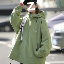 多巴胺春秋款风衣冲锋衣潮流山系登山服连帽宽松风衣外套男女夹克