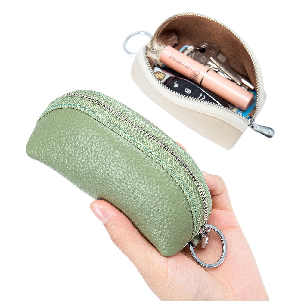 Caso clave coche de casa de las mujeres de gran capacidad de cuero genuino multifuncional de cuero suave de las mujeres monedero pequeño bolso de la llave mini
