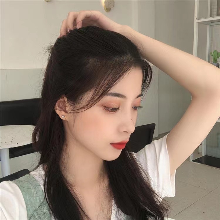 11g Weight Earrings Event & Party Supplies Ear Studs Classification 1 Pair Quantity Fashion Heart Shape Titanium Steel Plating Ear Studs 1 Pair