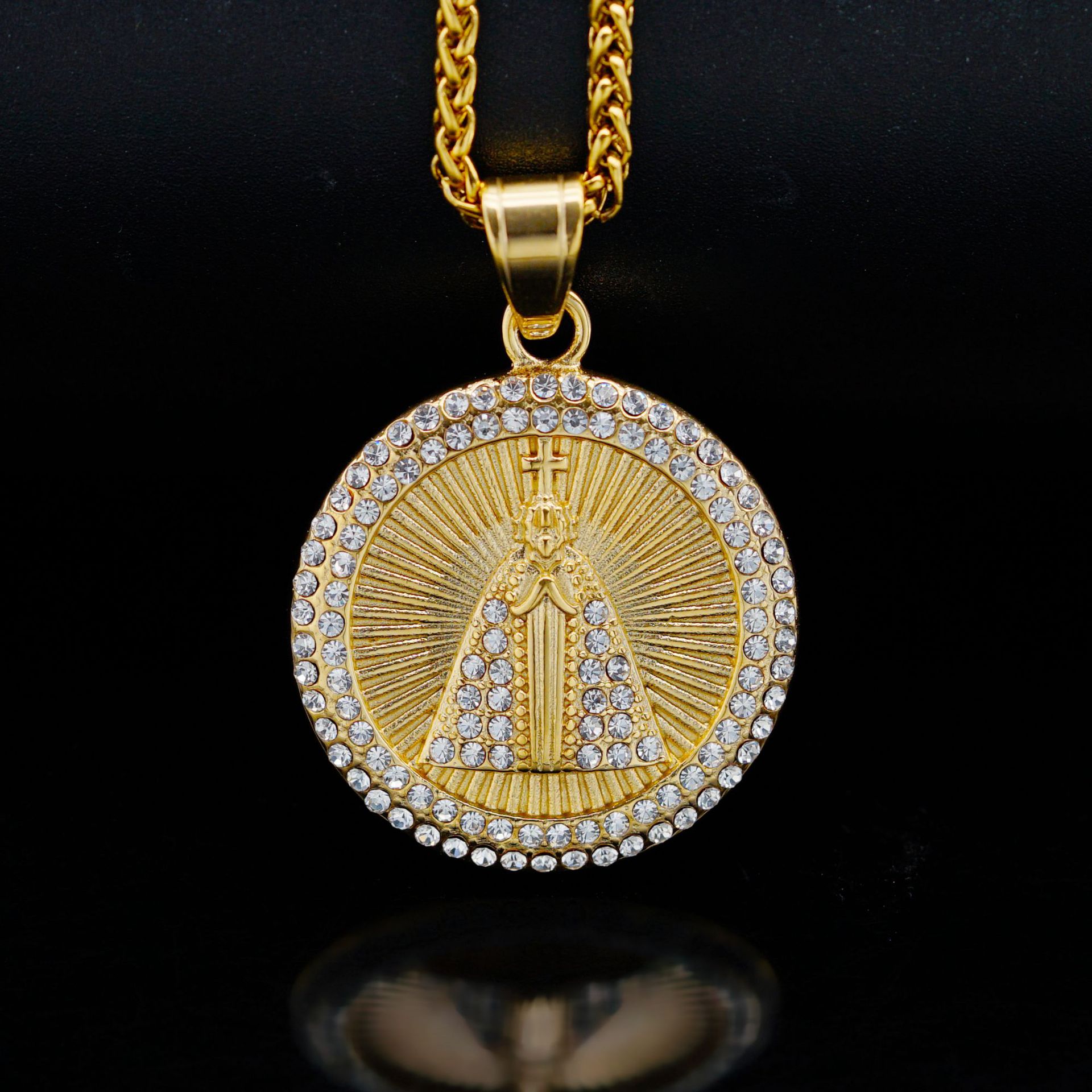 Geometric Pattern Hip-Hop Vintage Style 316 Stainless Steel  Geometric Men Pendant Necklaces