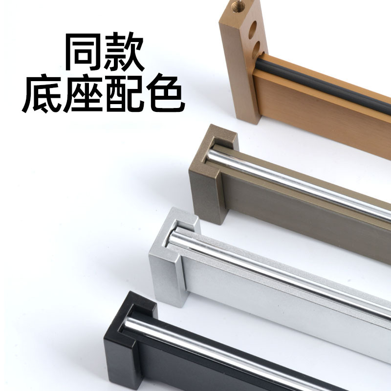 鋁合金方形加厚衣櫃掛衣杆靜音防滑衣通杆臥室法蘭座衣通杆廠批發