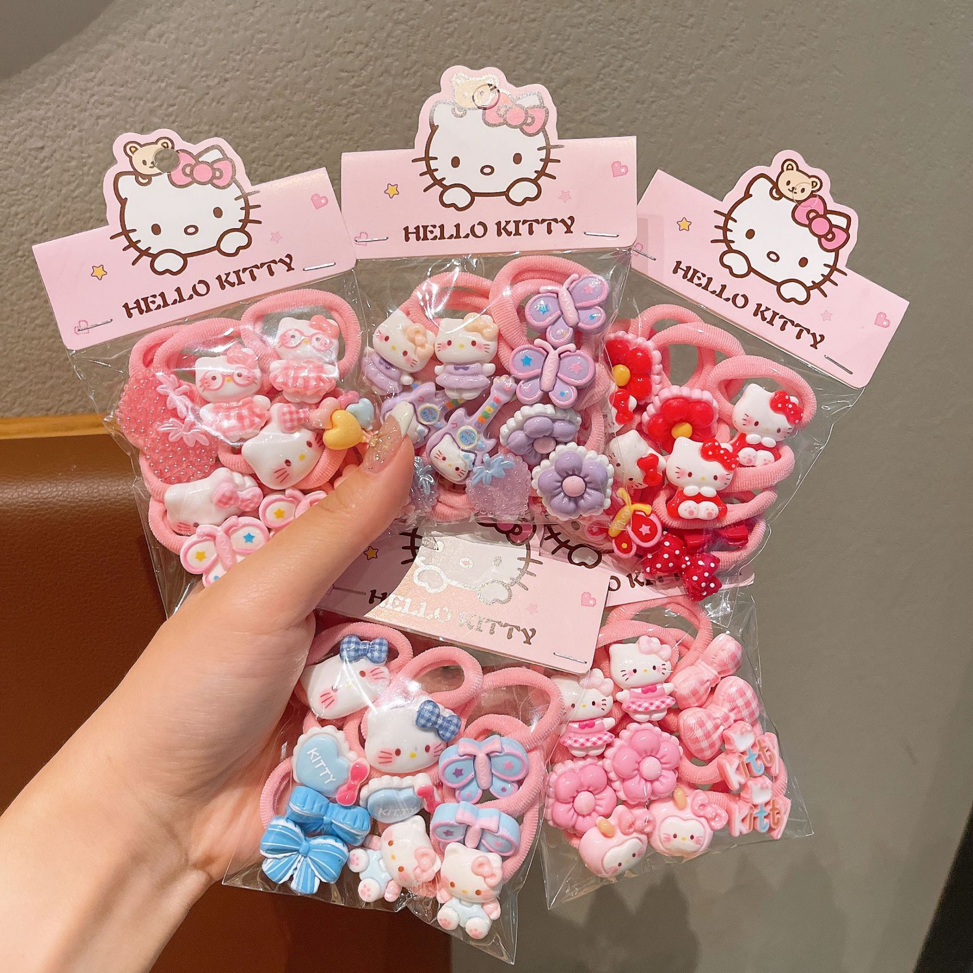 Children's Hair Ties, Sweet Cartoon Cat Hair Bands, Girls' Hair Ties...