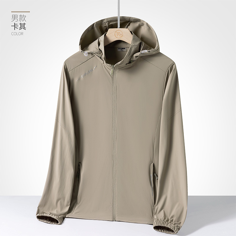 70d bolsa de tela UPF50 + seda de hielo ropa de protección solar hombre verano 2024 pareja ropa de piel UV