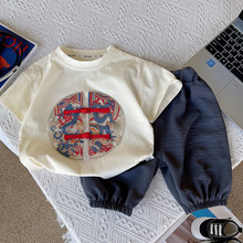 宝宝夏装套装2025新款婴儿童装洋气男童中国风夏季短袖国潮两件套