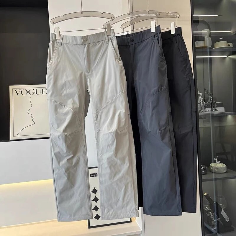 3D Stereo Cut Curved Hem Pants! Autumn and Winter Outdoor Thick Water-Resistant Softshell Hiking Casual Long Pants for Men