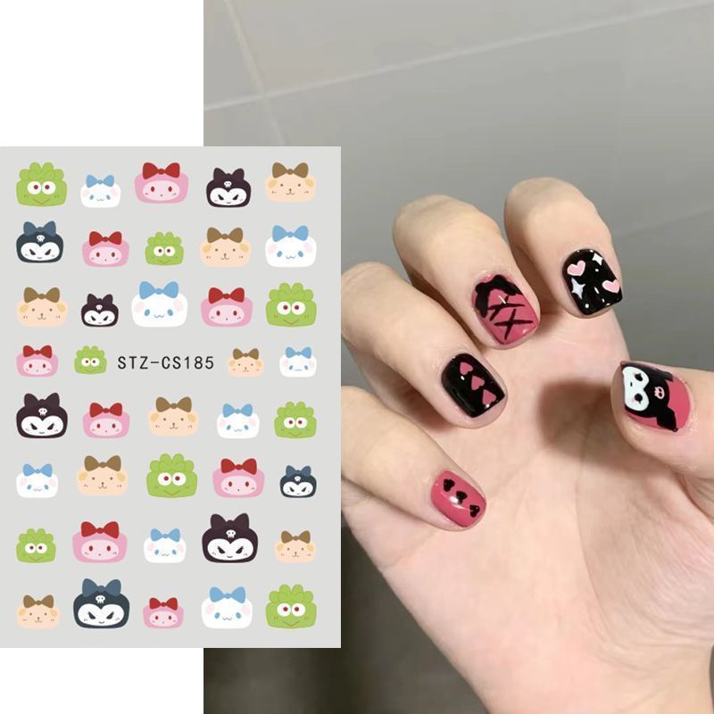 新しいネイルシールinsネット赤同型アニメドーパミン虹バックテープ爪シール卸売りnail|undefined