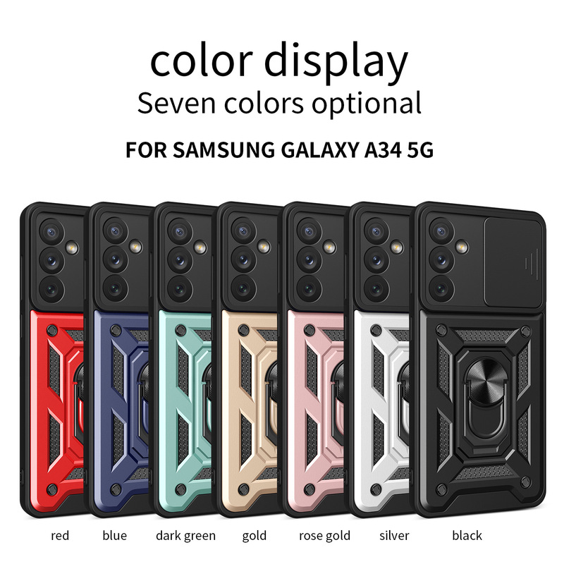 Shun Jia push window phone case is suitable for Samsung M34 5G two-in-one bracket anti-fall A56 5G protective cover Shun Jia push window phone case is suitable for Samsung M34 5G two-in-one bracket anti-fall A56 5G protective cover