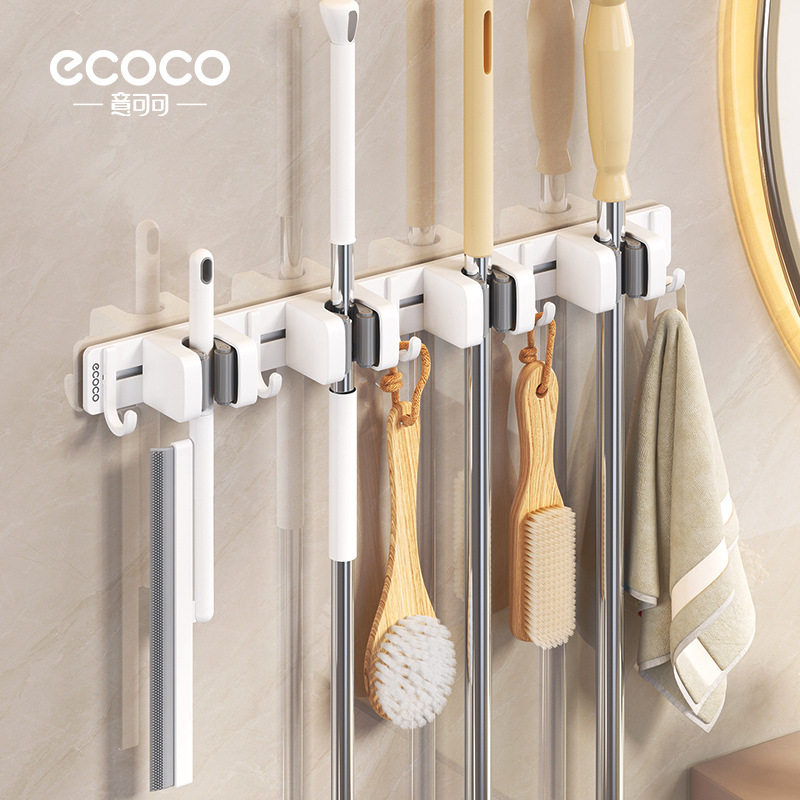 Mopo colgante de pared clip deslizante móvil trapeador escoba gancho de baño trapeador soporte artefacto trapeador tela fichaje