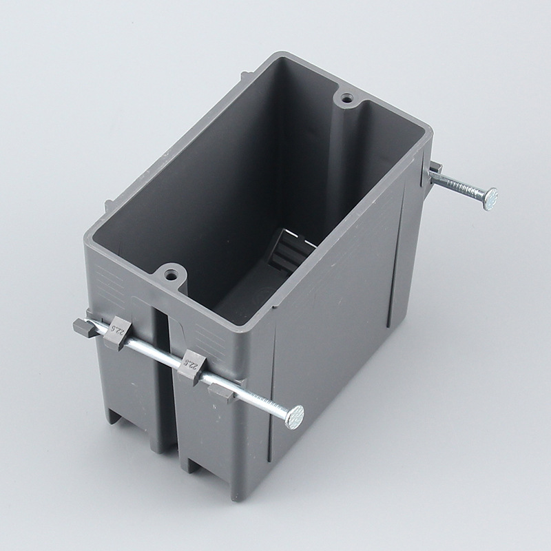 Caja de conexiones de una sola unidad, certificada por UL de América del Norte, estilo americano, caja eléctrica para interruptores y enchufes estándar americano, forma rectangular.