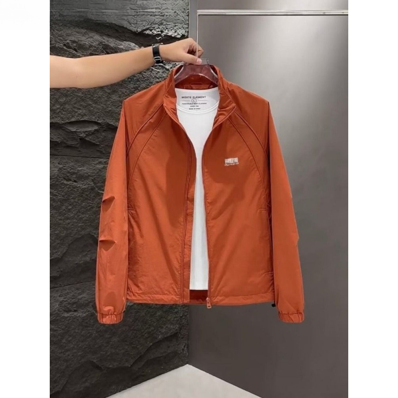 Men's Jacket Spring and Summer 2024 New Stand Collar Sun Protection Casual Jacket Trendy Versatile Men's Clothing Huangsha