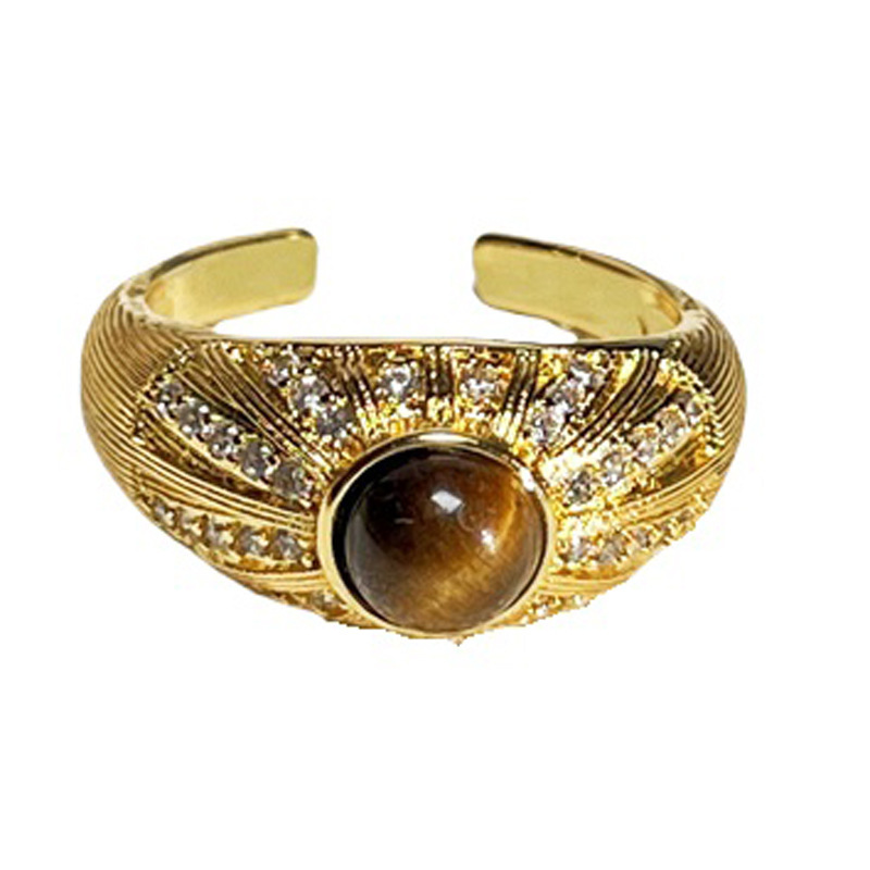 Geometric Vintage Palace Style Brushed Ring For Women Ins Luxury_voghion.com