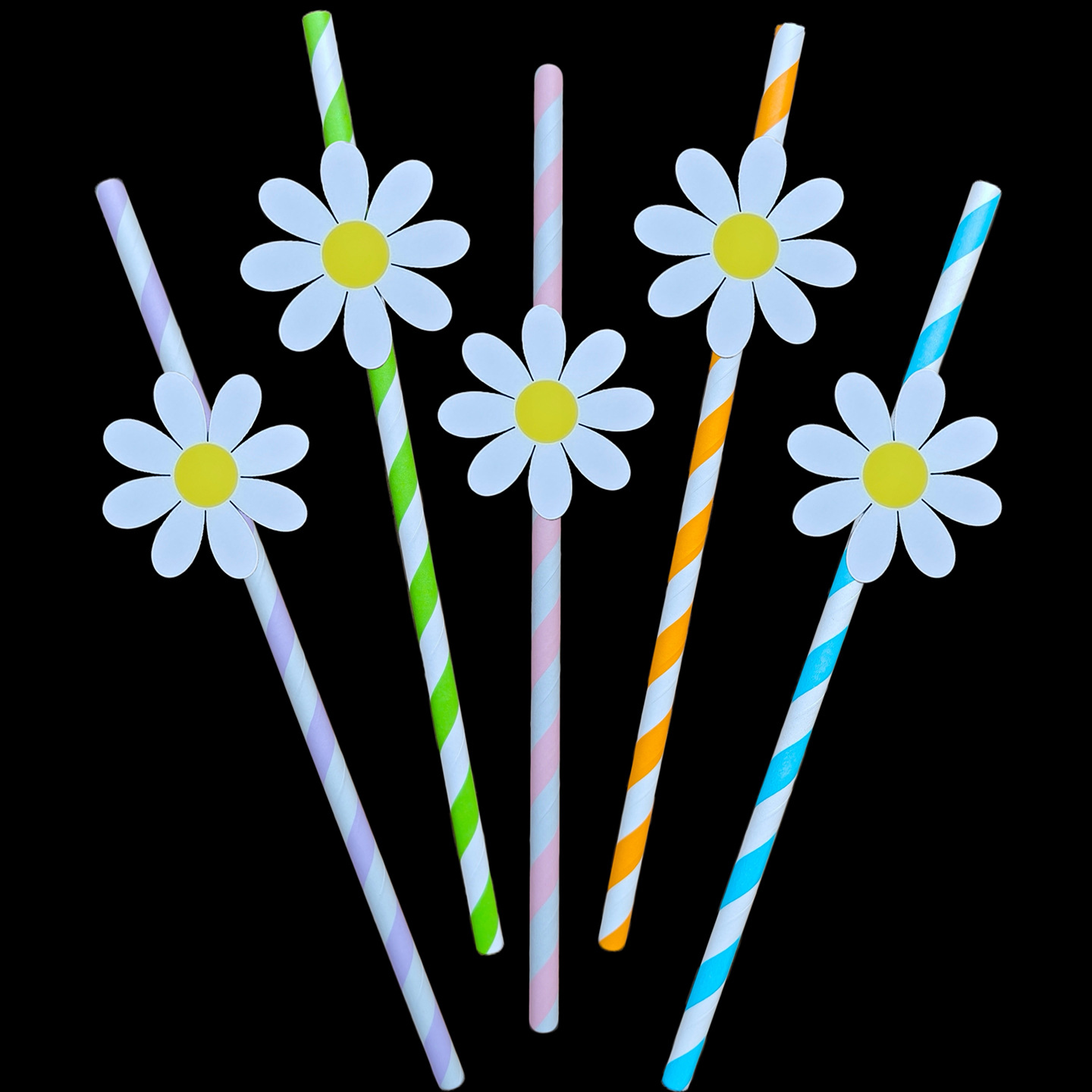 Papel de fiesta Daisy tarjeta de flores de sol desechable postre tarjeta de tarjeta