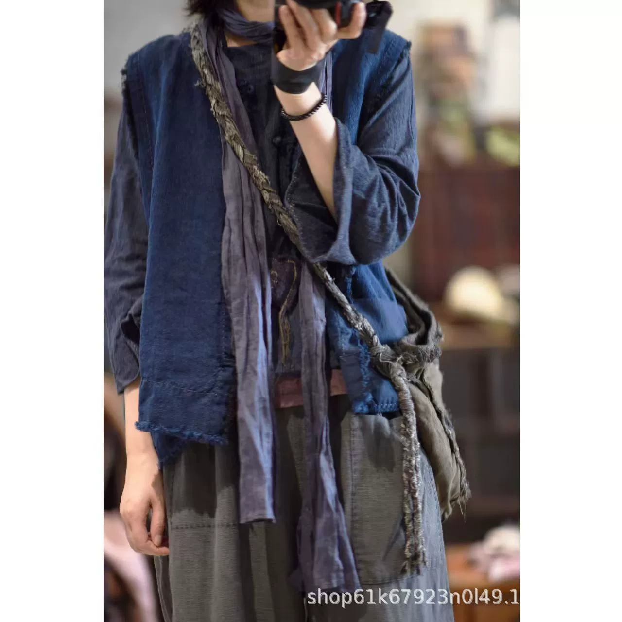 22/8 трава и дерево Ранняя осень, ретро, плетеный, льняный кардиган, вымытый, свободный жилет