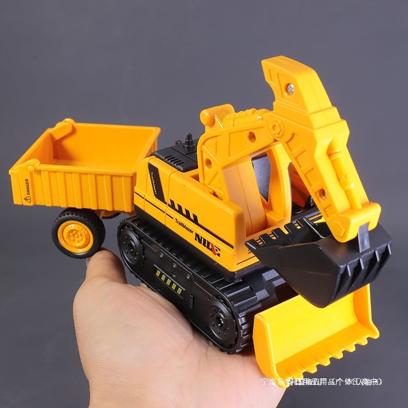 Excavator Trailer Toy Children's Engineering Vehicle Transporter Model Baby Inertia-Resistant Dump Truck Digging Soil