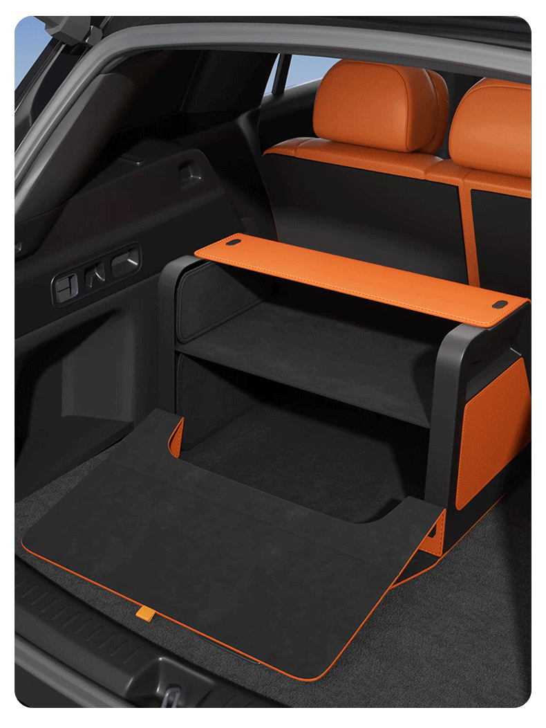 Car-Mounted Double-Layer Storage Box Suv Trunk Storage Box Multi-Functional Foldable Storage Box Waterproof Leather Organizer Box