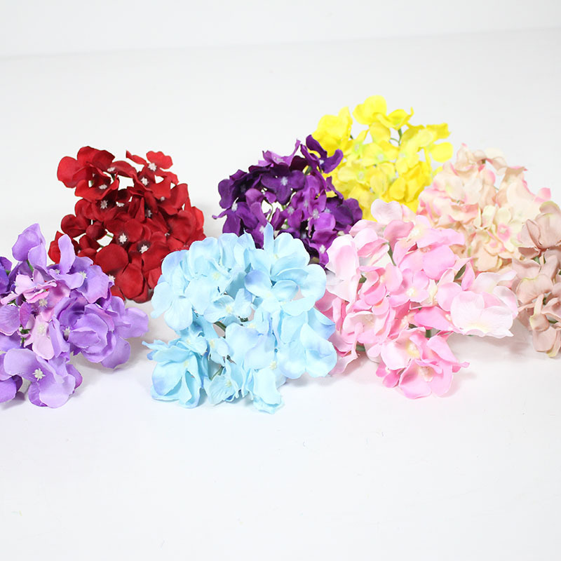 Simulation hydrangea flowers handle wedding background flower wall flowers high -simulation hydrangea flower head bride production 4