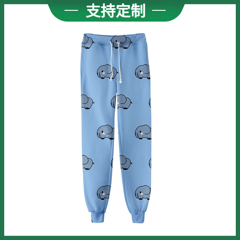 Cross-border new cute animal digital printing 3D trend leisure sports pants leggings men's and women's wholesale