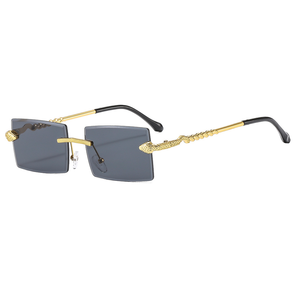 Classic square frameless snake head decorative for men and women, new sunglasses_voghion.com