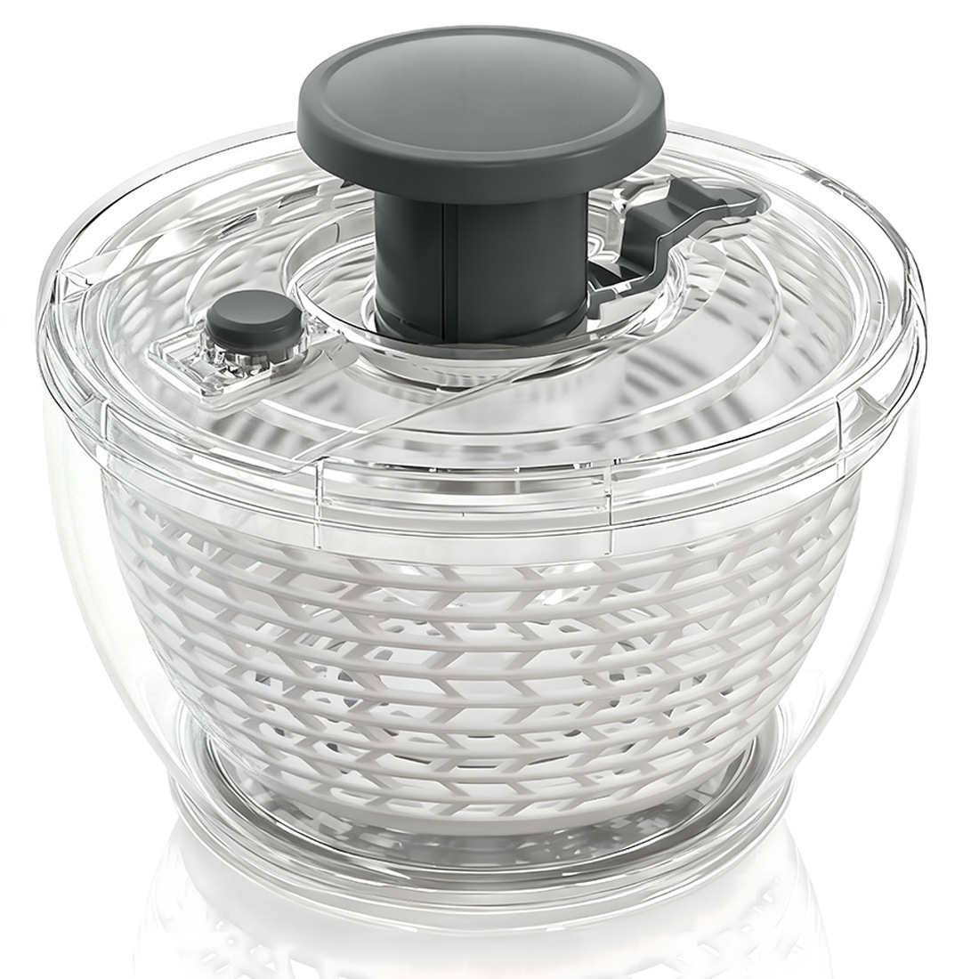 3L Mini Press-Type Vegetable Salad Spinner Transparent Color