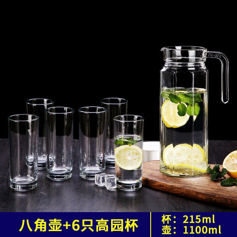 Gran capacidad gruesa de vidrio sin plomo hervidor de agua fría hervidor de bebida hervidor de agua fría hervidor de jugo de frutas botella de agua doméstica