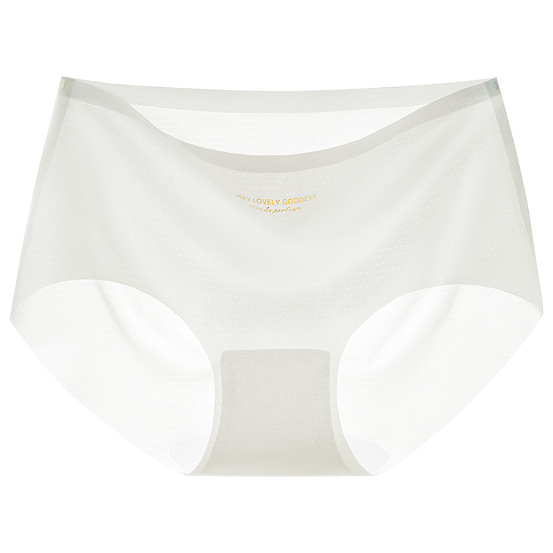 Ropa interior de verano para mujer, sensación fresca, seda de hielo, sin costuras, transpirable y cómoda, ropa interior sencilla de cintura media y alta, diosa femenina refrescante image 7