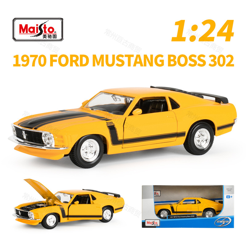 Maisto 1:24 1970 Ford Mustang Boss 302 Alloy Static Simulation Car Model Ornament