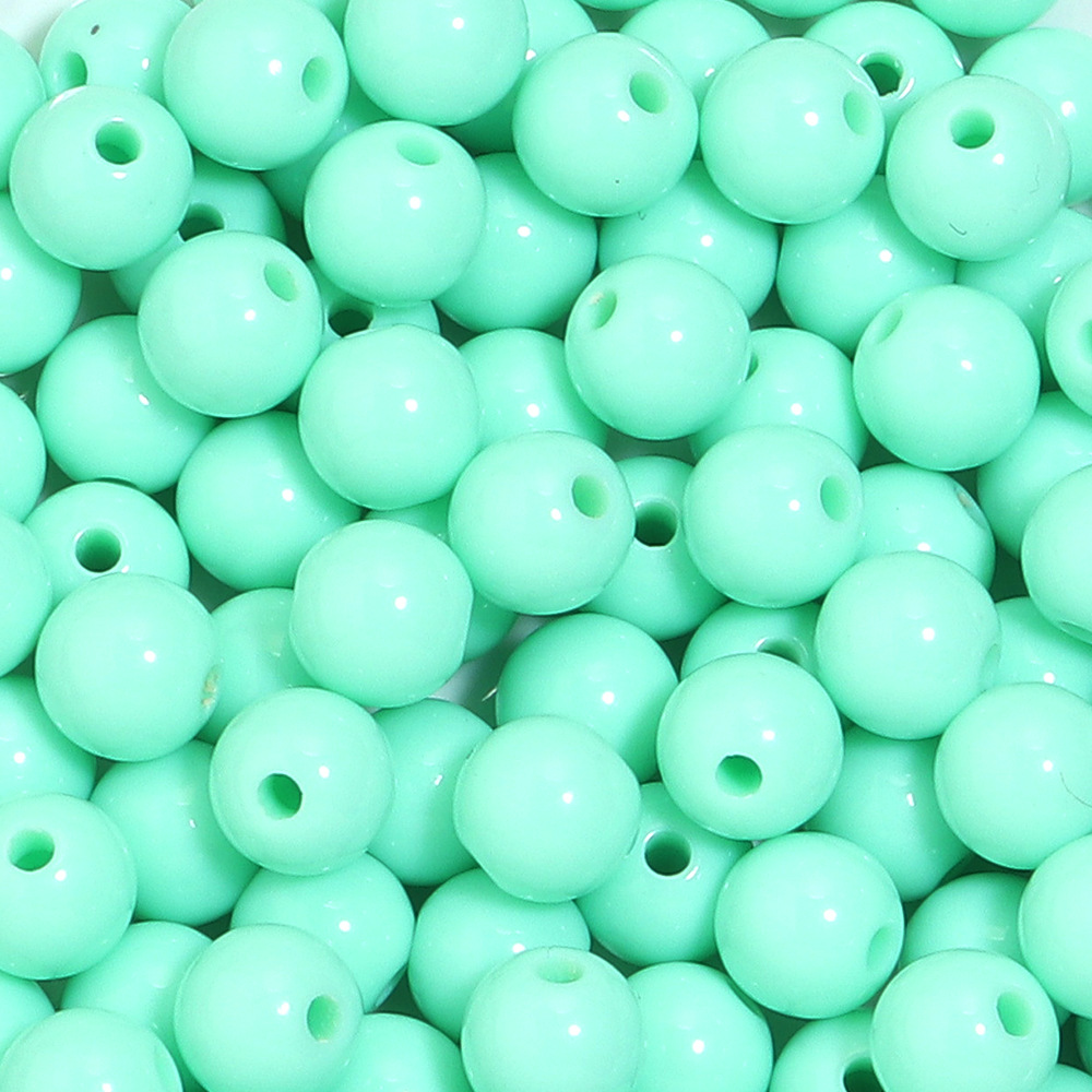 Cuentas redondas acrílicas de color sólido para Navidad, cuentas redondas de color sólido para joyería hecha a mano, accesorios de bricolaje, cuentas redondas de color sólido, cuentas sueltas.