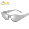 Silver sunglasses, brand universal glasses, 2 carat, European style, internet celebrity