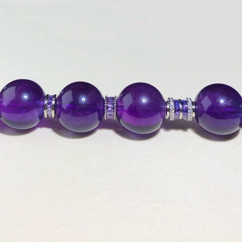 14K ゴールドフィルド カラー プロテクション クリスタル DIY アクセサリー パープル ジルコン ビーズ スペーサー ブレスレット ネックレス ビーズ ハンドメイド アクセサリー|undefined