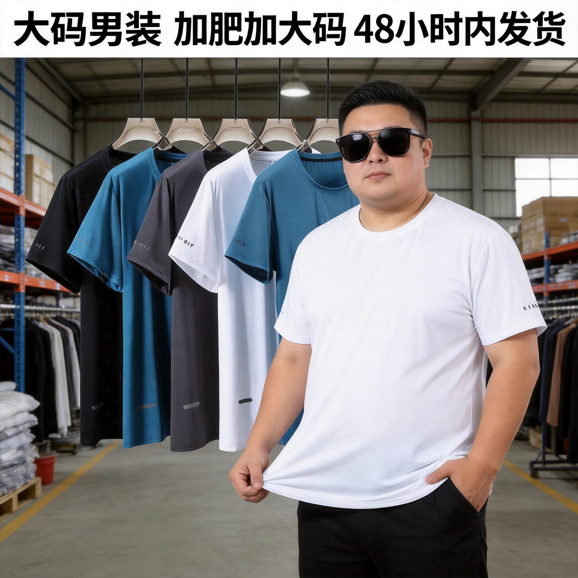 380斤夏季新款加肥加大冰丝网眼速干T恤透气全锦半袖宽松高弹垂感