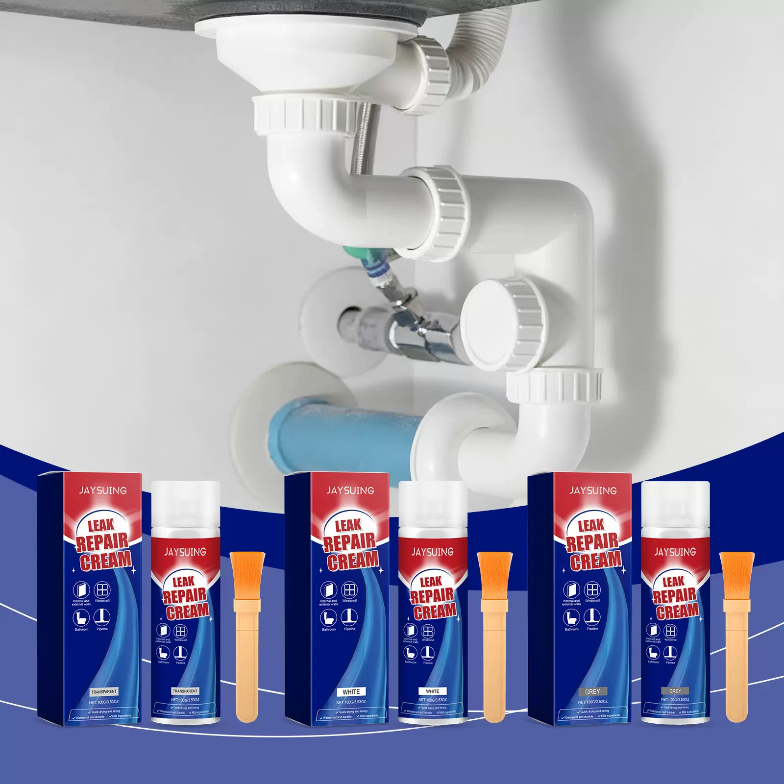 Jaysuing 防漏修补胶 家庭防水防潮涂料室内外通用封堵漏水耐用