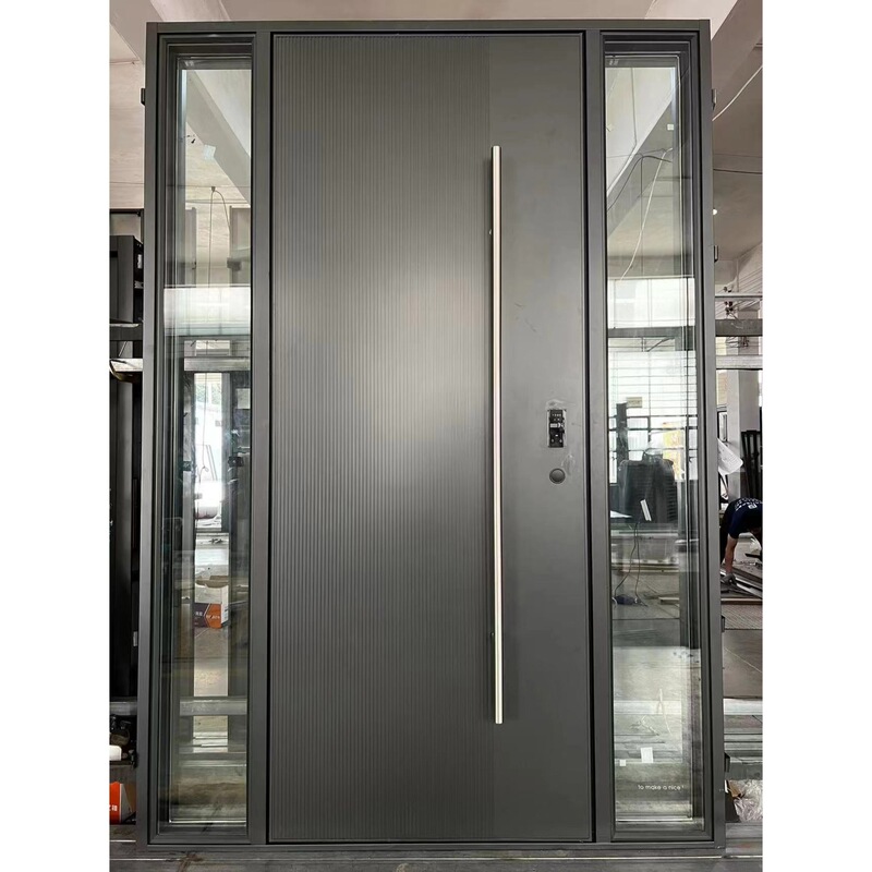 Household Commercial Explosion-proof Cast Aluminum Tempered Transparent Glass Door Entrance Glass Door Modern Light Luxury Villa Security Door