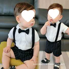 小男童西装夏宝宝1周岁宴礼服春秋2抓周衣服婴幼儿童生日绅士套装