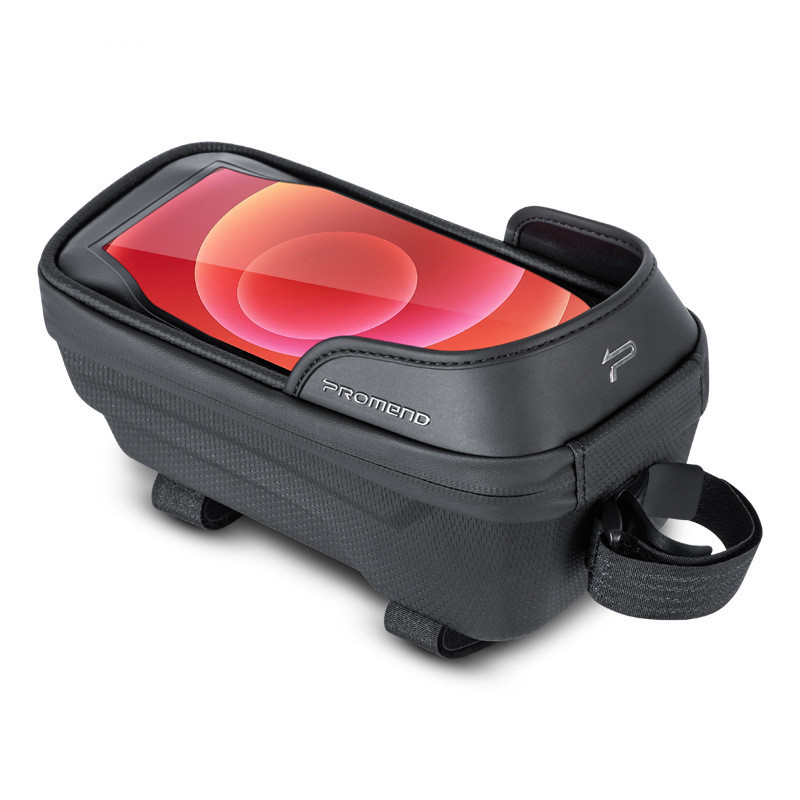 PROMEND bolsa de bicicleta PU cuero pantalla táctil sombrilla teléfono móvil navegación cáscara dura tubo superior montar equipo bolsa de almacenamiento