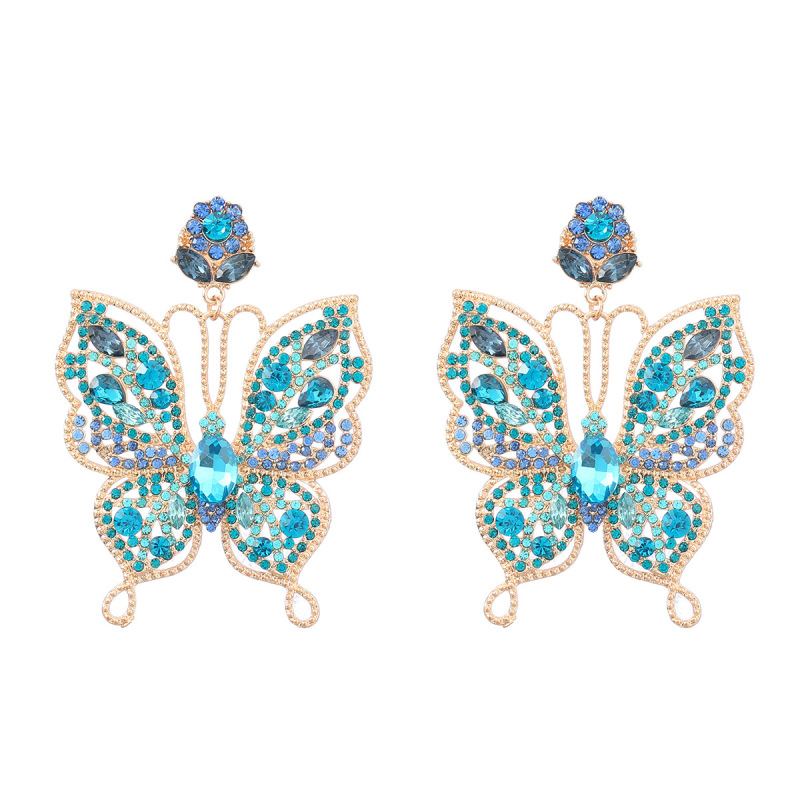 Europe and the United States exaggerate bling butterfly earring alloy ...